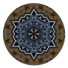 Rosette Mandala Ornament Wallpaper Magnet 5  (round) by Ravend