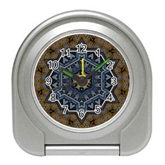 Rosette Mandala Ornament Wallpaper Travel Alarm Clock