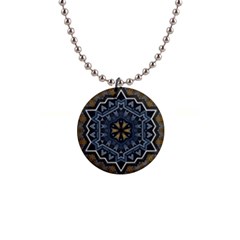 Rosette Mandala Ornament Wallpaper 1  Button Necklace