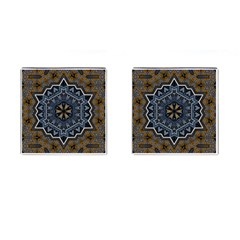 Rosette Mandala Ornament Wallpaper Cufflinks (Square)