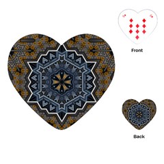 Rosette Mandala Ornament Wallpaper Playing Cards Single Design (Heart)