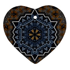 Rosette Mandala Ornament Wallpaper Heart Ornament (Two Sides)