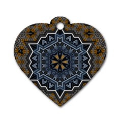 Rosette Mandala Ornament Wallpaper Dog Tag Heart (One Side)