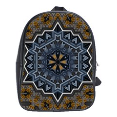 Rosette Mandala Ornament Wallpaper School Bag (Large)