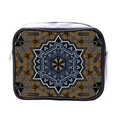 Rosette Mandala Ornament Wallpaper Mini Toiletries Bag (One Side)