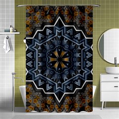 Rosette Mandala Ornament Wallpaper Shower Curtain 48  x 72  (Small) 