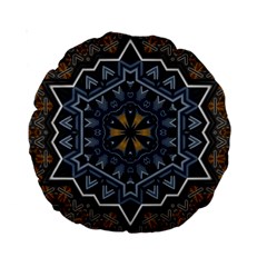 Rosette Mandala Ornament Wallpaper Standard 15  Premium Round Cushions