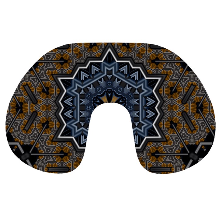 Rosette Mandala Ornament Wallpaper Travel Neck Pillow