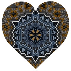 Rosette Mandala Ornament Wallpaper Wooden Puzzle Heart