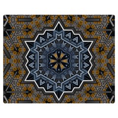 Rosette Mandala Ornament Wallpaper One Side Premium Plush Fleece Blanket (Medium)