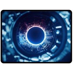 Artificial Intelligence Ai One Side Fleece Blanket (large) by Ravend