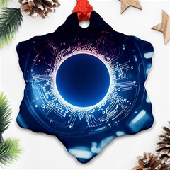 Artificial Intelligence Ai Snowflake Ornament (two Sides) by Ravend