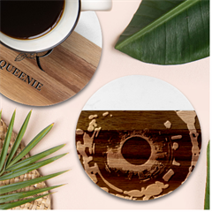 Artificial Intelligence Ai Marble Wood Coaster (round) by Ravend