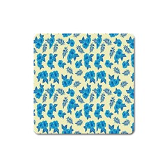 Rose Floral Seamless Pattern Square Magnet by Ravend