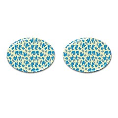 Rose Floral Seamless Pattern Cufflinks (oval) by Ravend