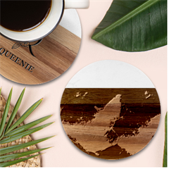 Abstract Galactic Wallpaper Marble Wood Coaster (round)