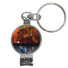 Space Nature Fantasy Trees Nail Clippers Key Chain