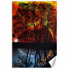 Space Nature Fantasy Trees Canvas 24  X 36  by Ravend