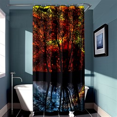 Space Nature Fantasy Trees Shower Curtain 36  X 72  (stall)  by Ravend