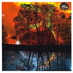 Space Nature Fantasy Trees Wooden Puzzle Square by Ravend