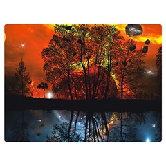 Space Nature Fantasy Trees Premium Plush Fleece Blanket (extra Small)