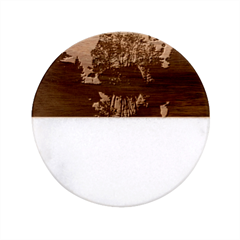 Space Nature Fantasy Trees Classic Marble Wood Coaster (round) 