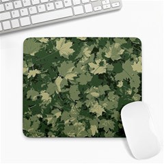 Green Leaves Camouflage Large Mousepad by Ravend