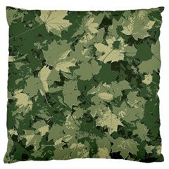 Green Leaves Camouflage Large Cushion Case (two Sides) by Ravend