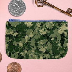 Green Leaves Camouflage Large Coin Purse by Ravend