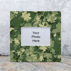 Green Leaves Camouflage White Box Photo Frame 4  X 6 