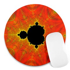 Fractal Mandelbrot Set Pattern Art Round Mousepad by Ravend