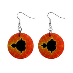 Fractal Mandelbrot Set Pattern Art Mini Button Earrings by Ravend