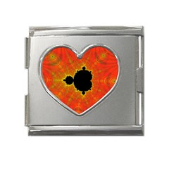 Fractal Mandelbrot Set Pattern Art Mega Link Heart Italian Charm (18mm) by Ravend