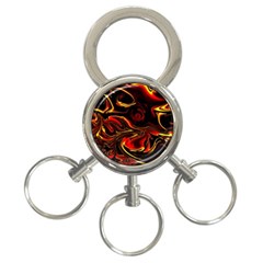 Modern Art Design Fantasy Surreal Orange 3-ring Key Chain by Ravend