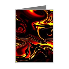 Modern Art Design Fantasy Surreal Orange Mini Greeting Card by Ravend