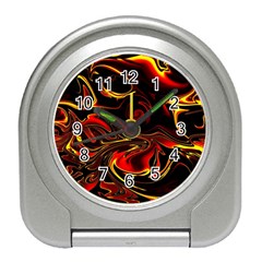 Modern Art Design Fantasy Surreal Orange Travel Alarm Clock by Ravend