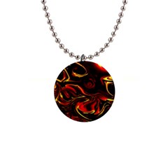 Modern Art Design Fantasy Surreal Orange 1  Button Necklace by Ravend