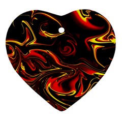 Modern Art Design Fantasy Surreal Orange Heart Ornament (two Sides)