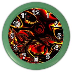 Modern Art Design Fantasy Surreal Orange Color Wall Clock by Ravend