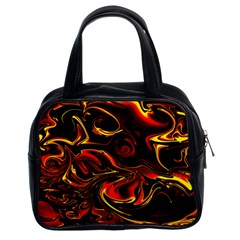 Modern Art Design Fantasy Surreal Orange Classic Handbag (two Sides) by Ravend