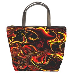 Modern Art Design Fantasy Surreal Orange Bucket Bag by Ravend