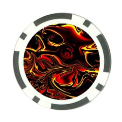 Modern Art Design Fantasy Surreal Orange Poker Chip Card Guard (10 Pack) by Ravend