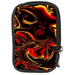 Modern Art Design Fantasy Surreal Orange Compact Camera Leather Case by Ravend