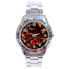 Modern Art Design Fantasy Surreal Orange Stainless Steel Analogue Watch by Ravend