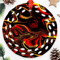 Modern Art Design Fantasy Surreal Orange Round Filigree Ornament (two Sides)