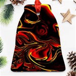 Modern Art Design Fantasy Surreal Orange Bell Ornament (Two Sides) Front