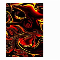 Modern Art Design Fantasy Surreal Orange Small Garden Flag (two Sides) by Ravend