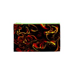 Modern Art Design Fantasy Surreal Orange Cosmetic Bag (xs) by Ravend