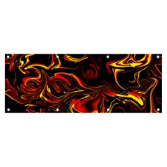 Modern Art Design Fantasy Surreal Orange Banner And Sign 8  X 3  by Ravend