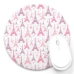 Eiffel Tower Pattern Wallpaper Round Mousepad Front